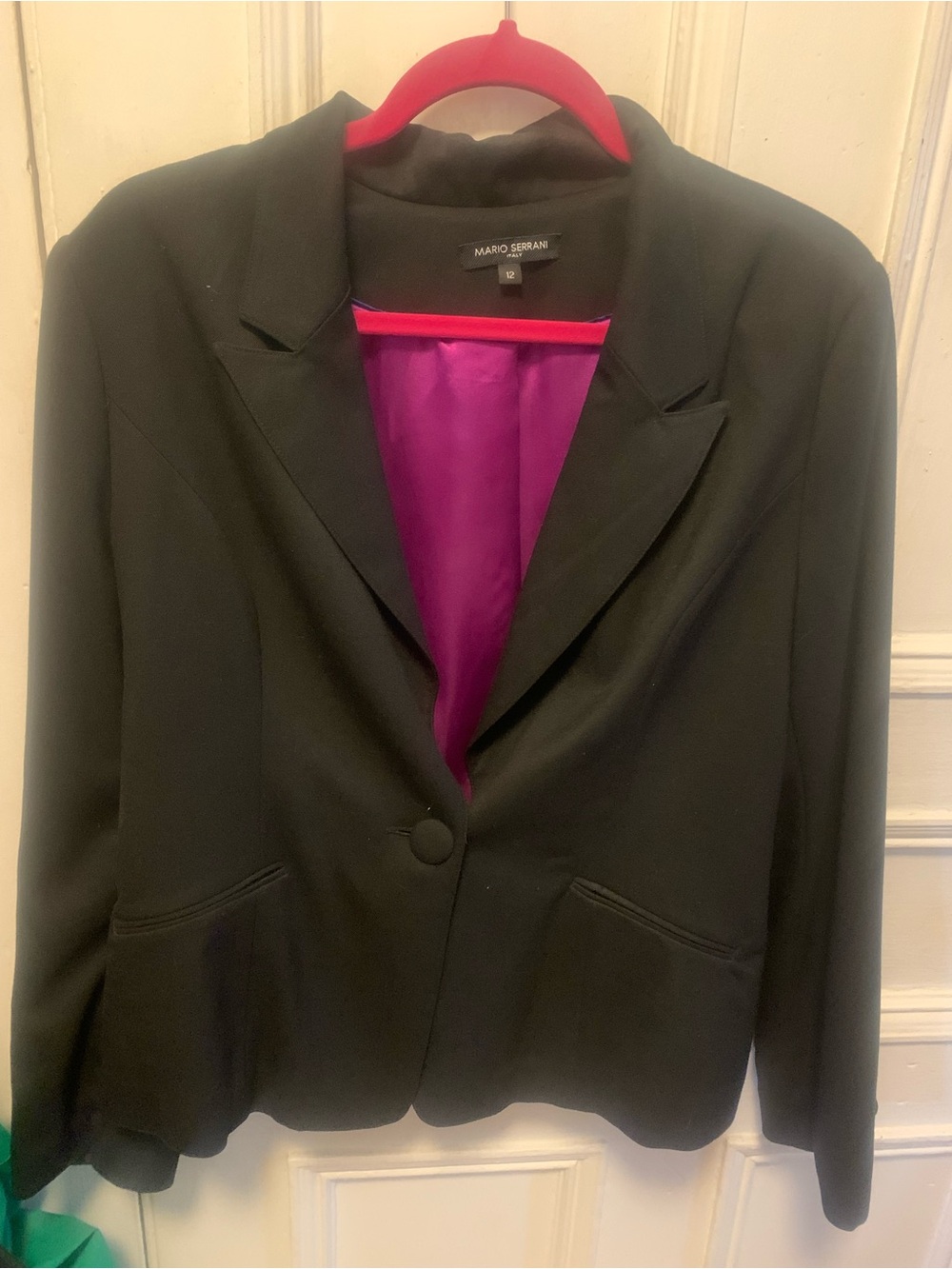 Mario Serrani Black Blazer with Purple Lining